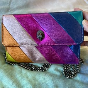 Kurt Geiger Kensington Metallic Rainbow Wallet Crossbody Bag